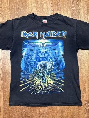 Vintage Y2K Iron Maiden Somewhere Back in Time World Tour 2008 T Shirt Mens M